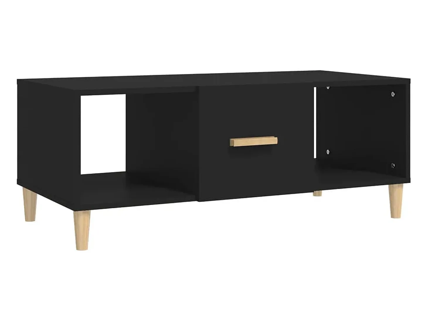 Mesa de centro madera contrachapada negro 102x50x40 cm