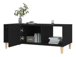 Mesa de centro madera contrachapada negro 102x50x40 cm