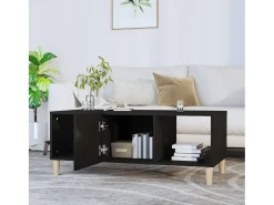 Mesa de centro madera contrachapada negro 102x50x40 cm
