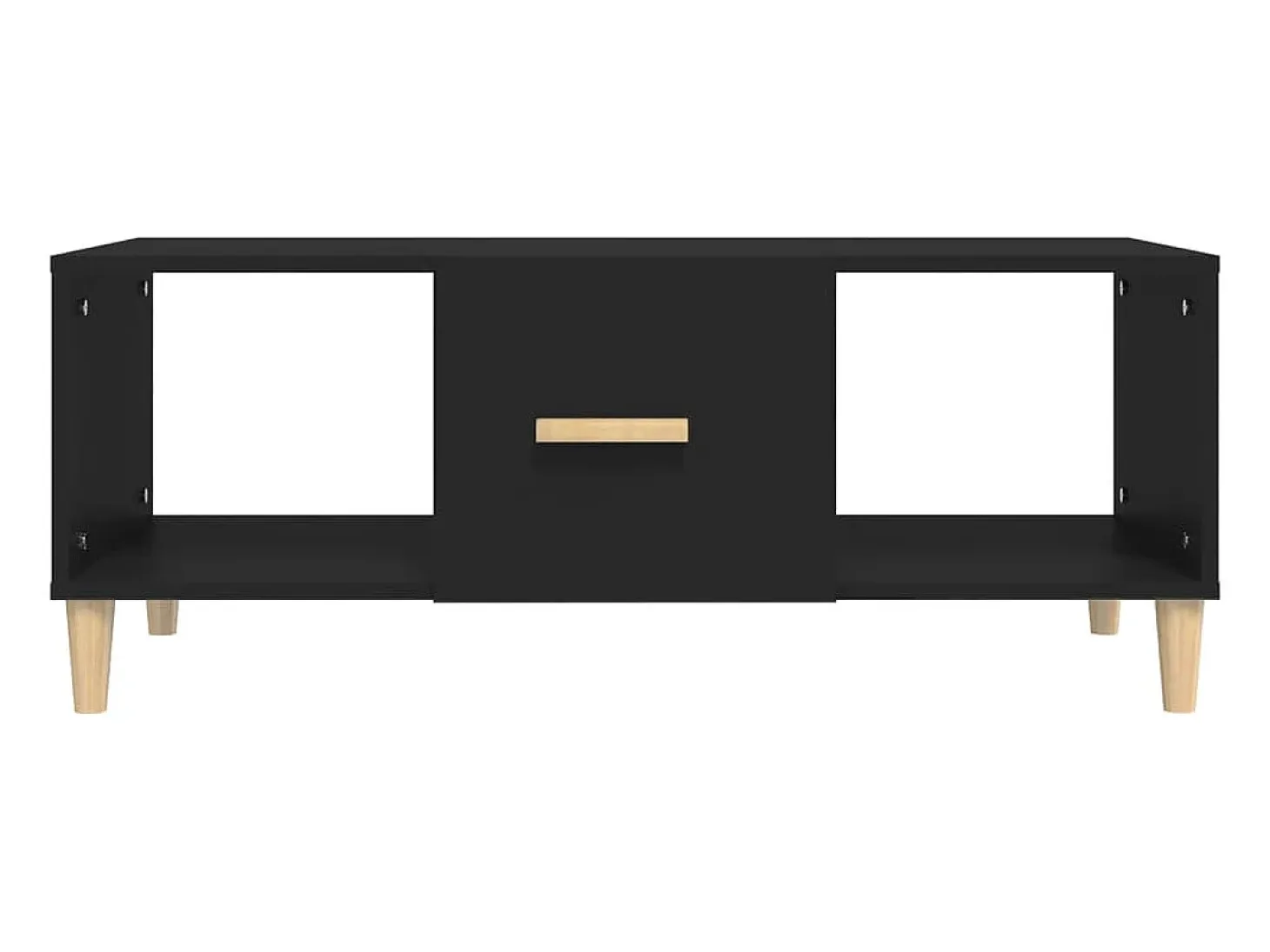Mesa de centro madera contrachapada negro 102x50x40 cm