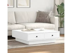 Mesa de centro madera contrachapada blanco 90x90x28 cm