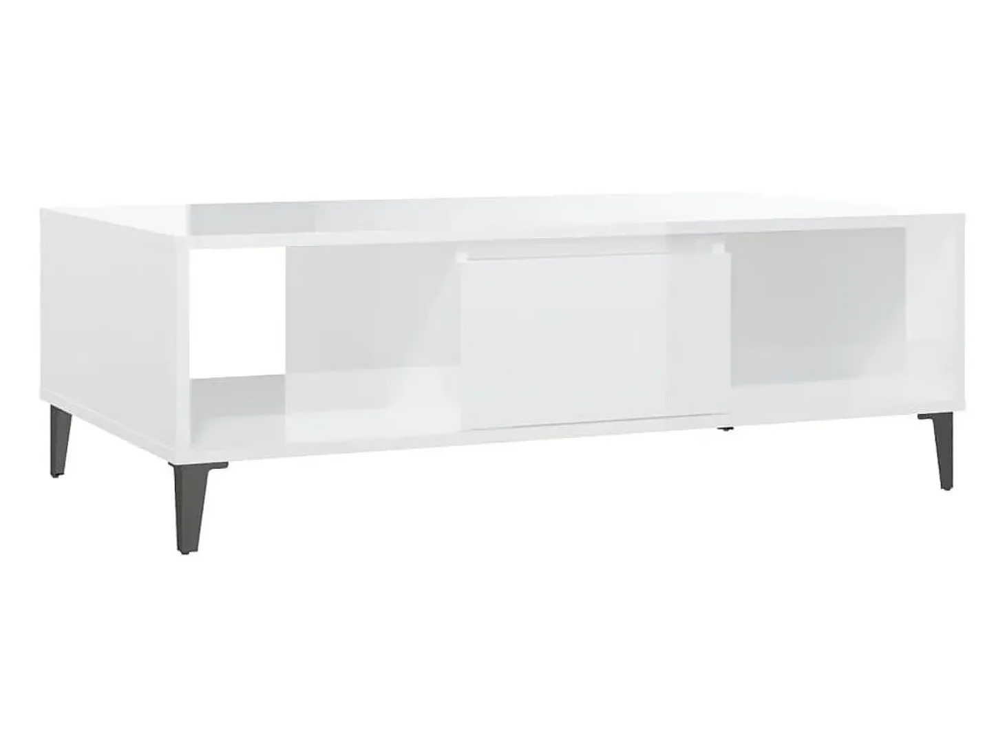 Mesa de centro madera contrachapada blanco brillo 103,5x60x35cm