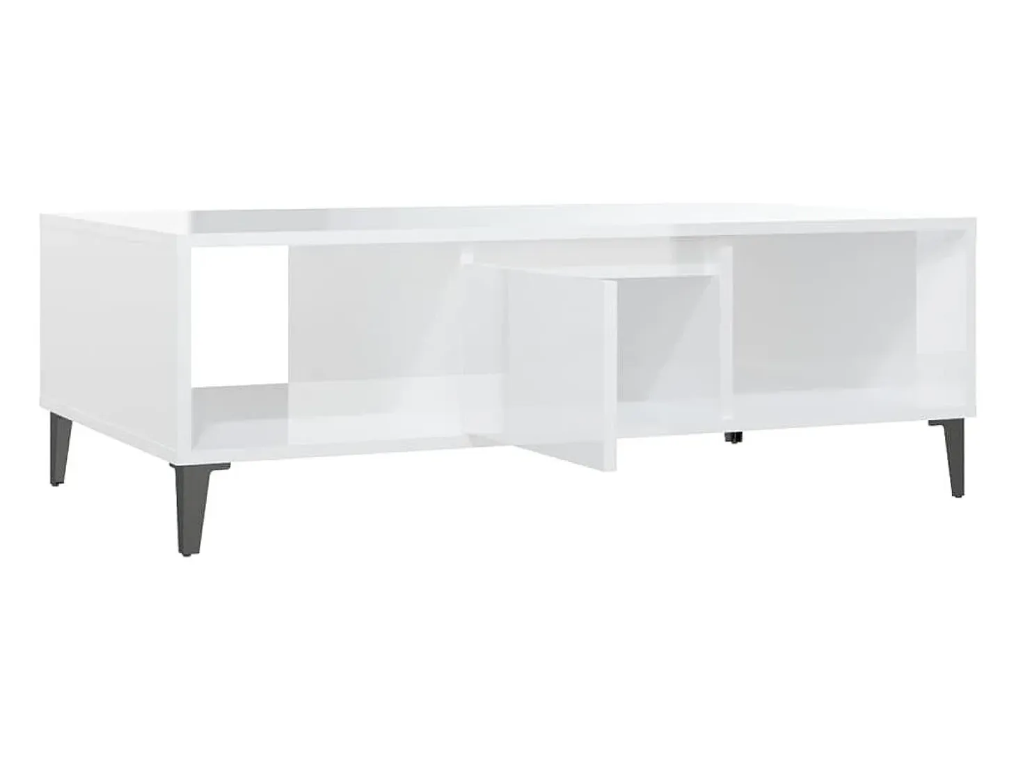 Mesa de centro madera contrachapada blanco brillo 103,5x60x35cm
