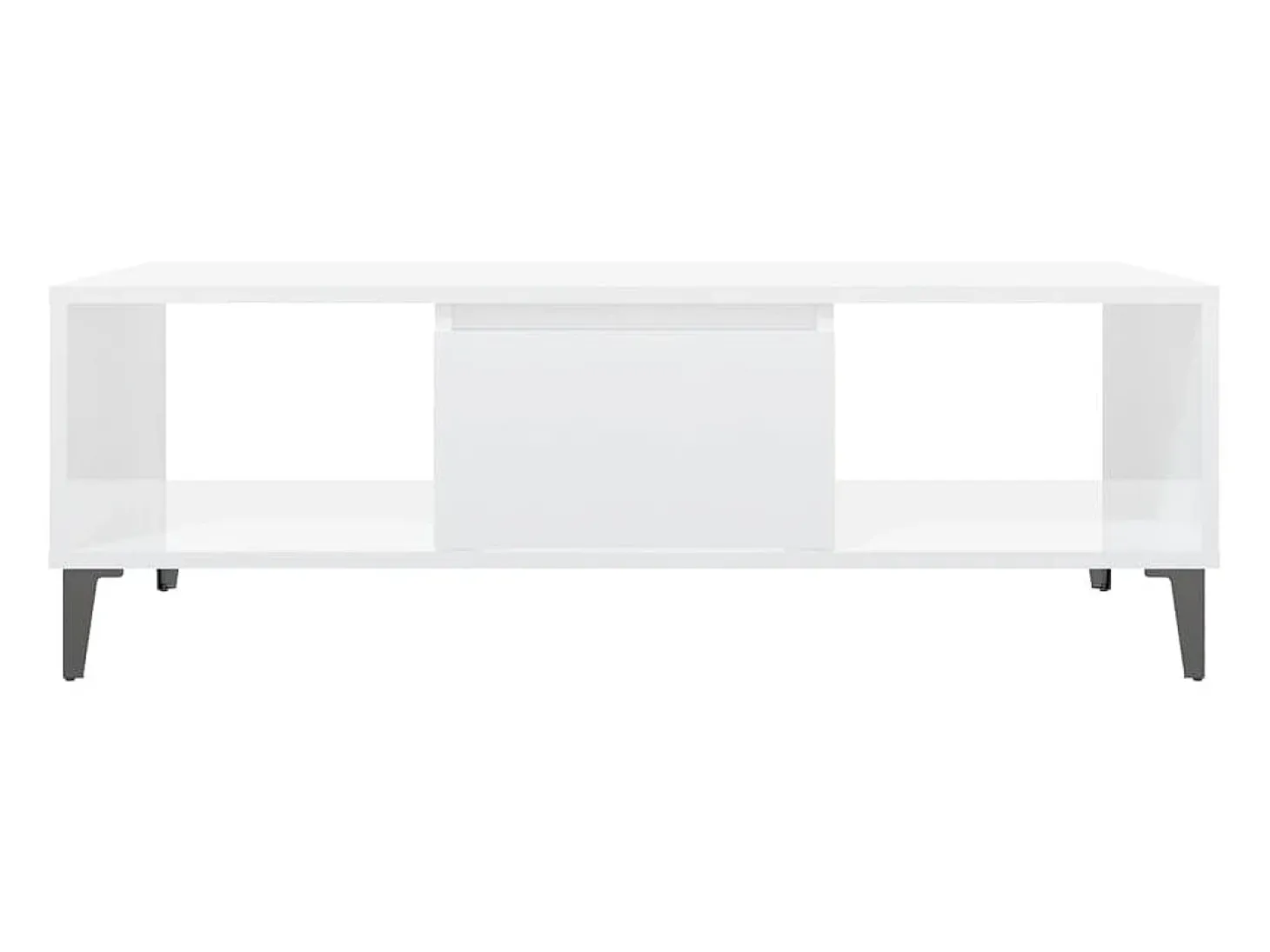 Mesa de centro madera contrachapada blanco brillo 103,5x60x35cm
