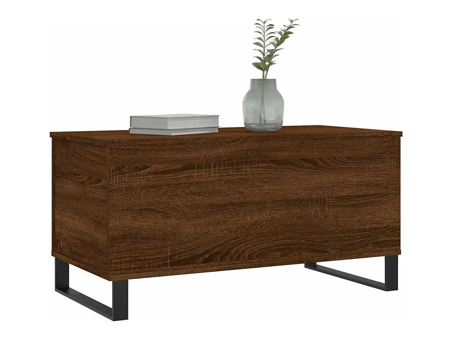 Mesa de centro madera contrachapada roble marrón 90x44,5x45 cm