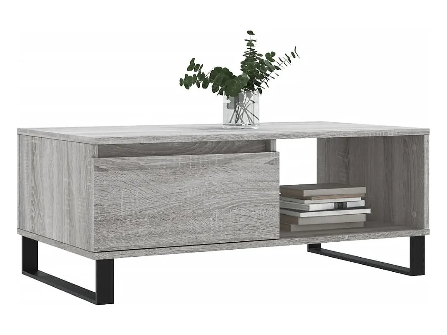 Mesa de centro madera contrachapada gris Sonoma 90x50x36,5 cm