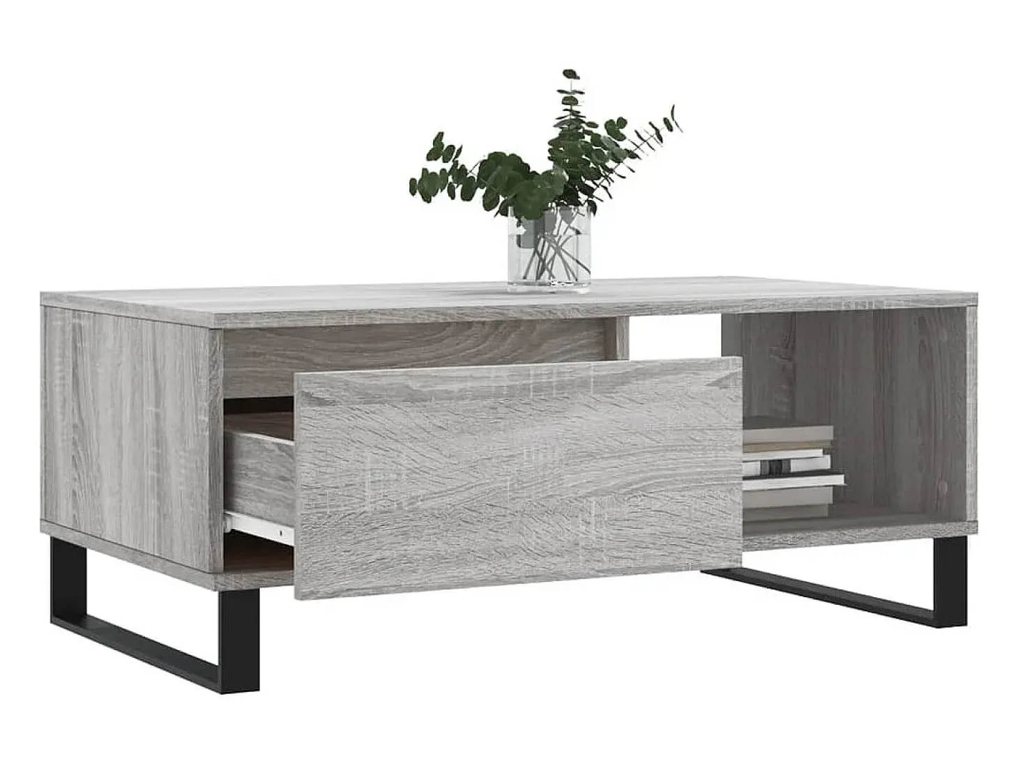 Mesa de centro madera contrachapada gris Sonoma 90x50x36,5 cm