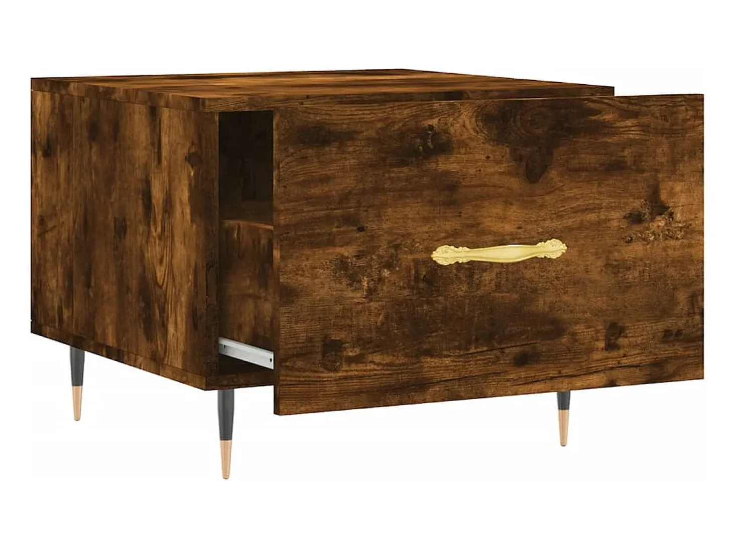 Mesa de centro madera contrachapada roble ahumado 50x50x40 cm