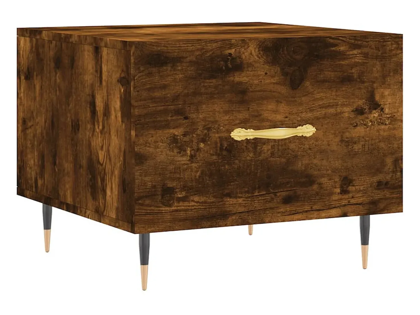 Mesa de centro madera contrachapada roble ahumado 50x50x40 cm