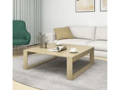 Mesa de centro madera contrachapada roble Sonoma 100x100x35 cm