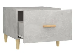 Mesa de centro madera contrachapada gris hormigón 50x50x40cm