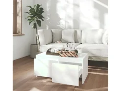 Mesa de centro madera contrachapada blanco 90x50x41,5 cm