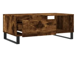 Mesa de centro madera contrachapada roble ahumado 90x50x36,5 cm