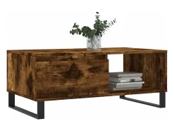 Mesa de centro madera contrachapada roble ahumado 90x50x36,5 cm
