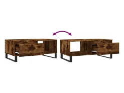 Mesa de centro madera contrachapada roble ahumado 90x50x36,5 cm