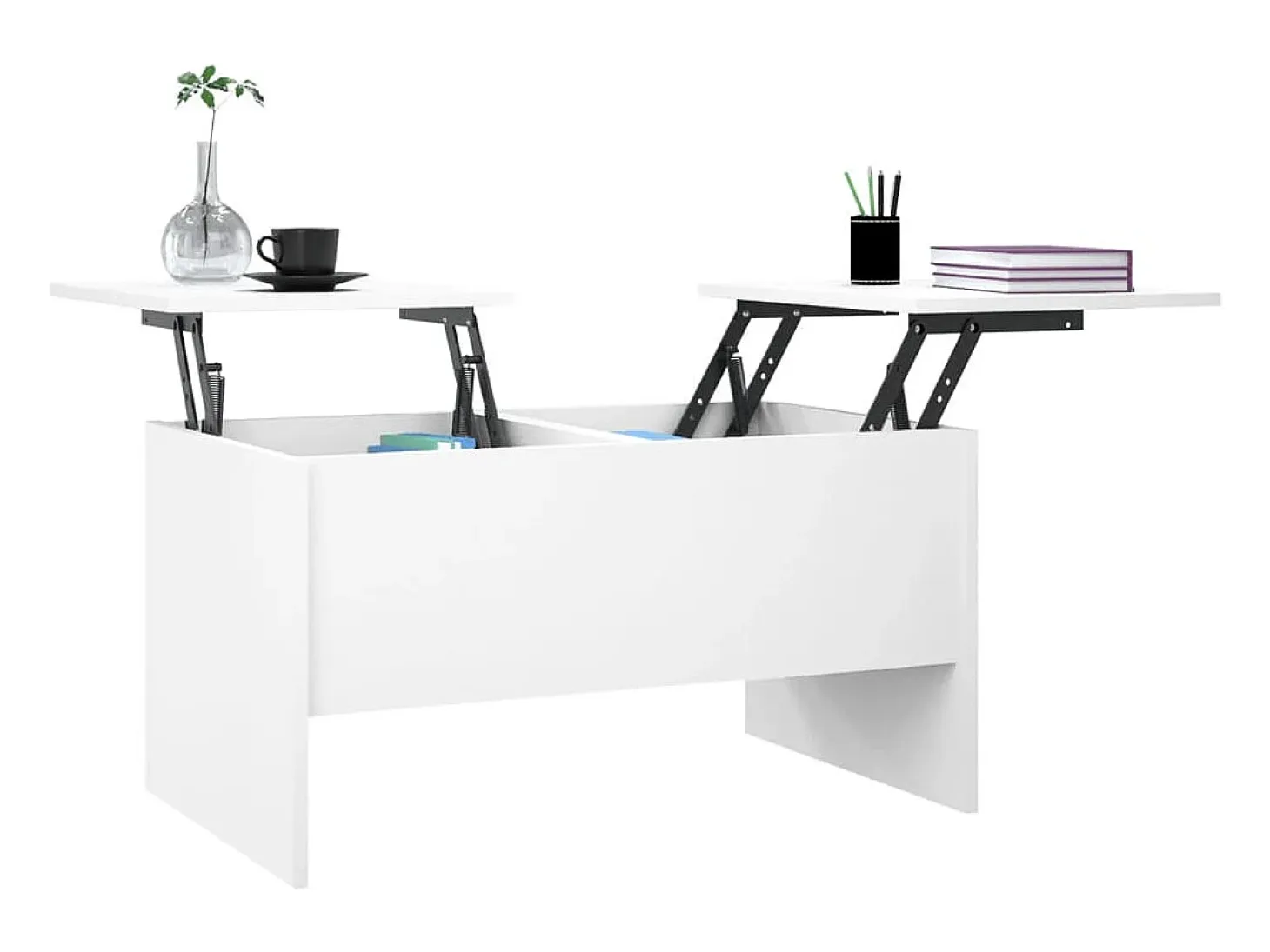Mesa de centro madera contrachapada blanco 80x50x42,5 cm