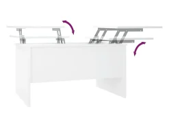 Mesa de centro madera contrachapada blanco 80x50x42,5 cm