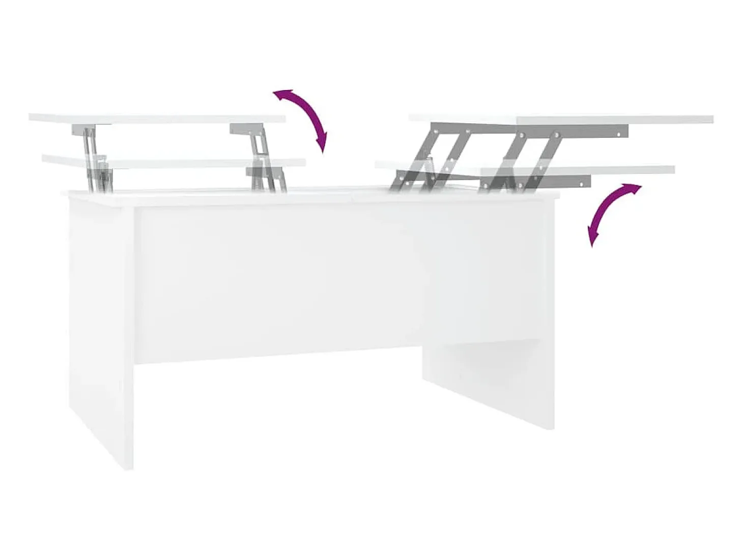 Mesa de centro madera contrachapada blanco 80x50x42,5 cm