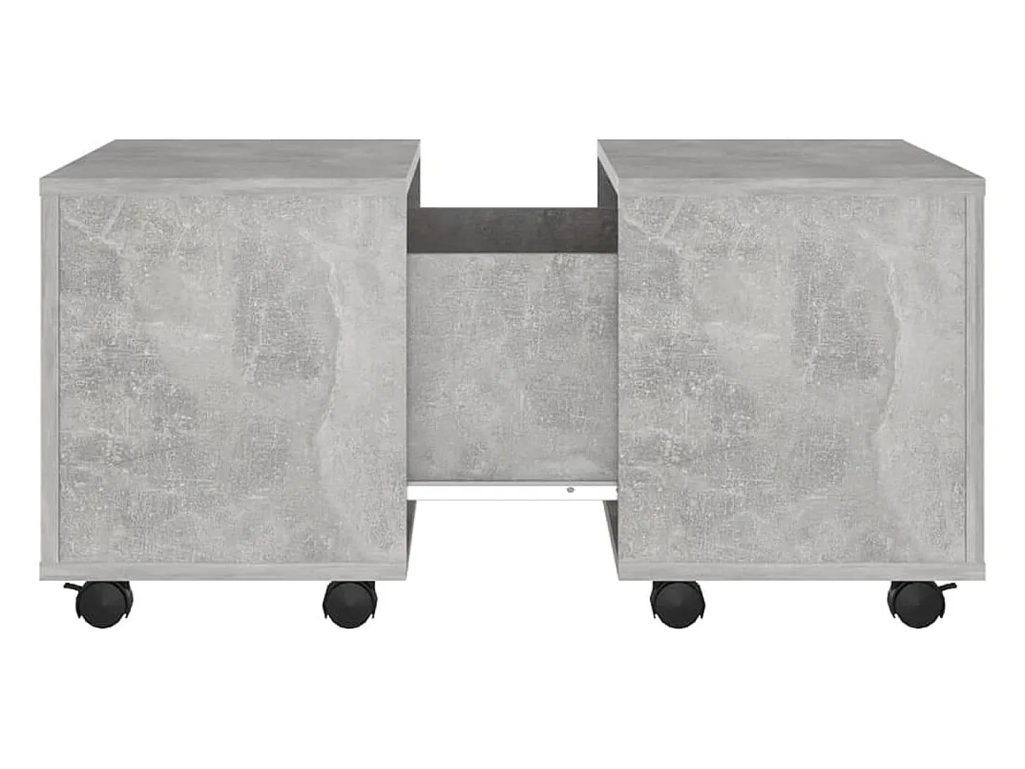 Mesa de centro madera contrachapada gris hormigón 60x60x38 cm