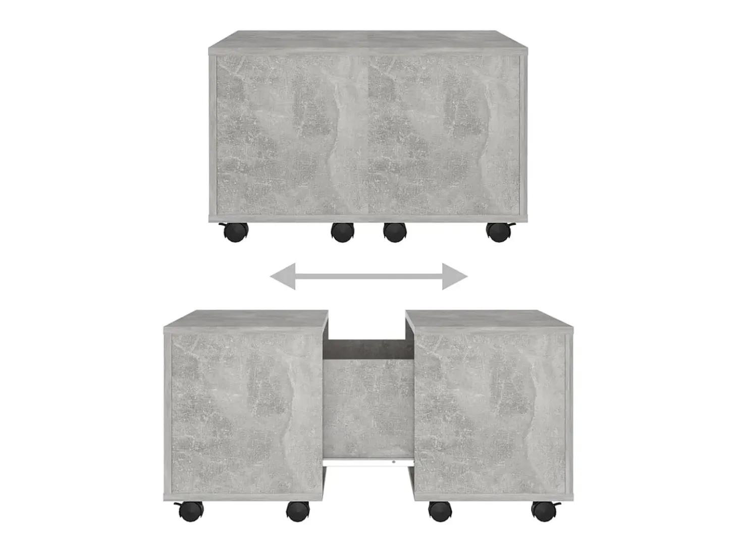 Mesa de centro madera contrachapada gris hormigón 60x60x38 cm