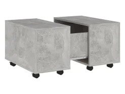 Mesa de centro madera contrachapada gris hormigón 60x60x38 cm