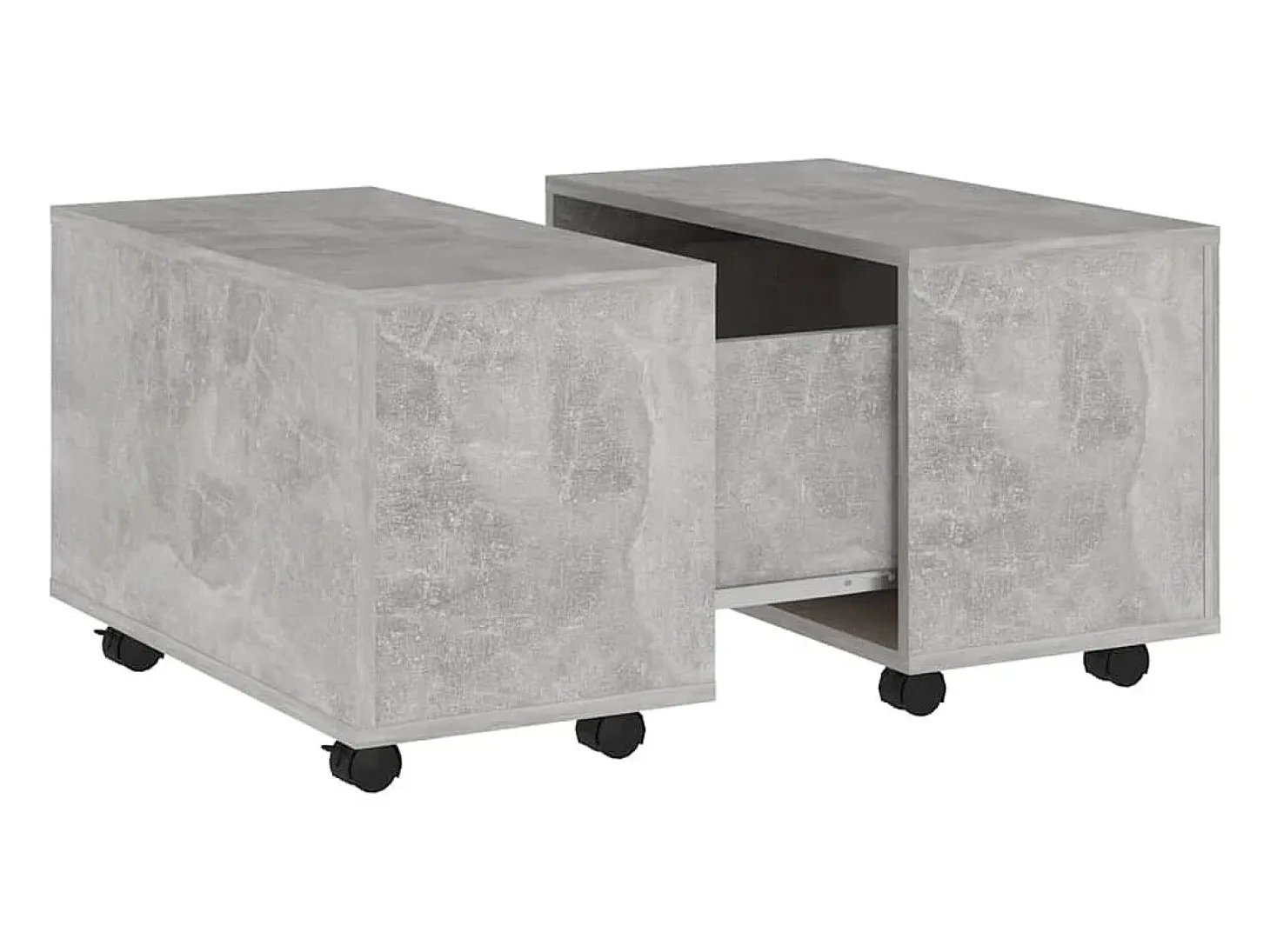 Mesa de centro madera contrachapada gris hormigón 60x60x38 cm