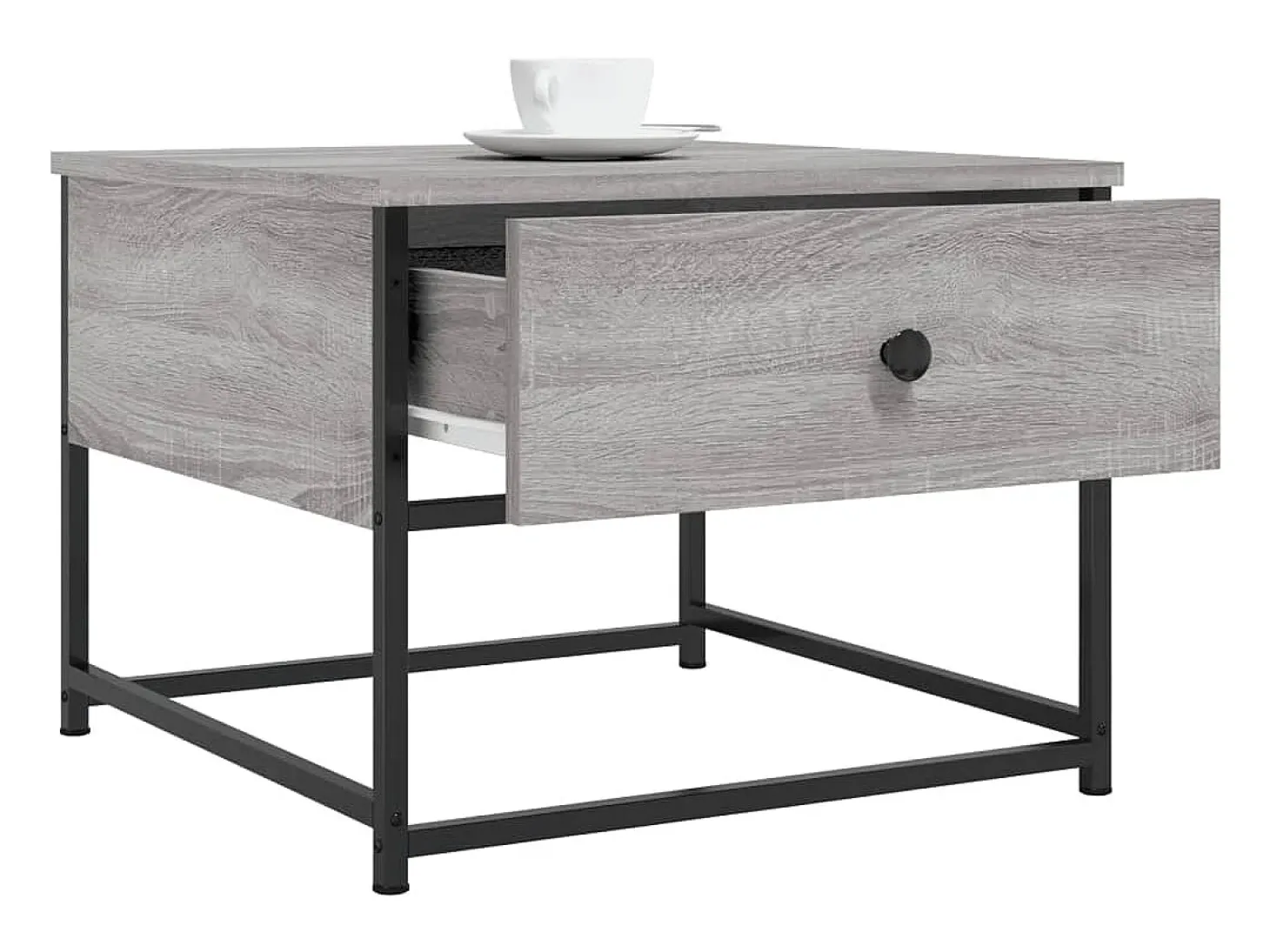 Mesa de centro madera contrachapada gris Sonoma 51x51x40 cm