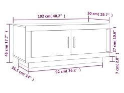Mesa de centro madera contrachapada roble marrón 102x50x45 cm