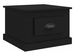 Mesa de centro madera contrachapada negra 50x50x35 cm
