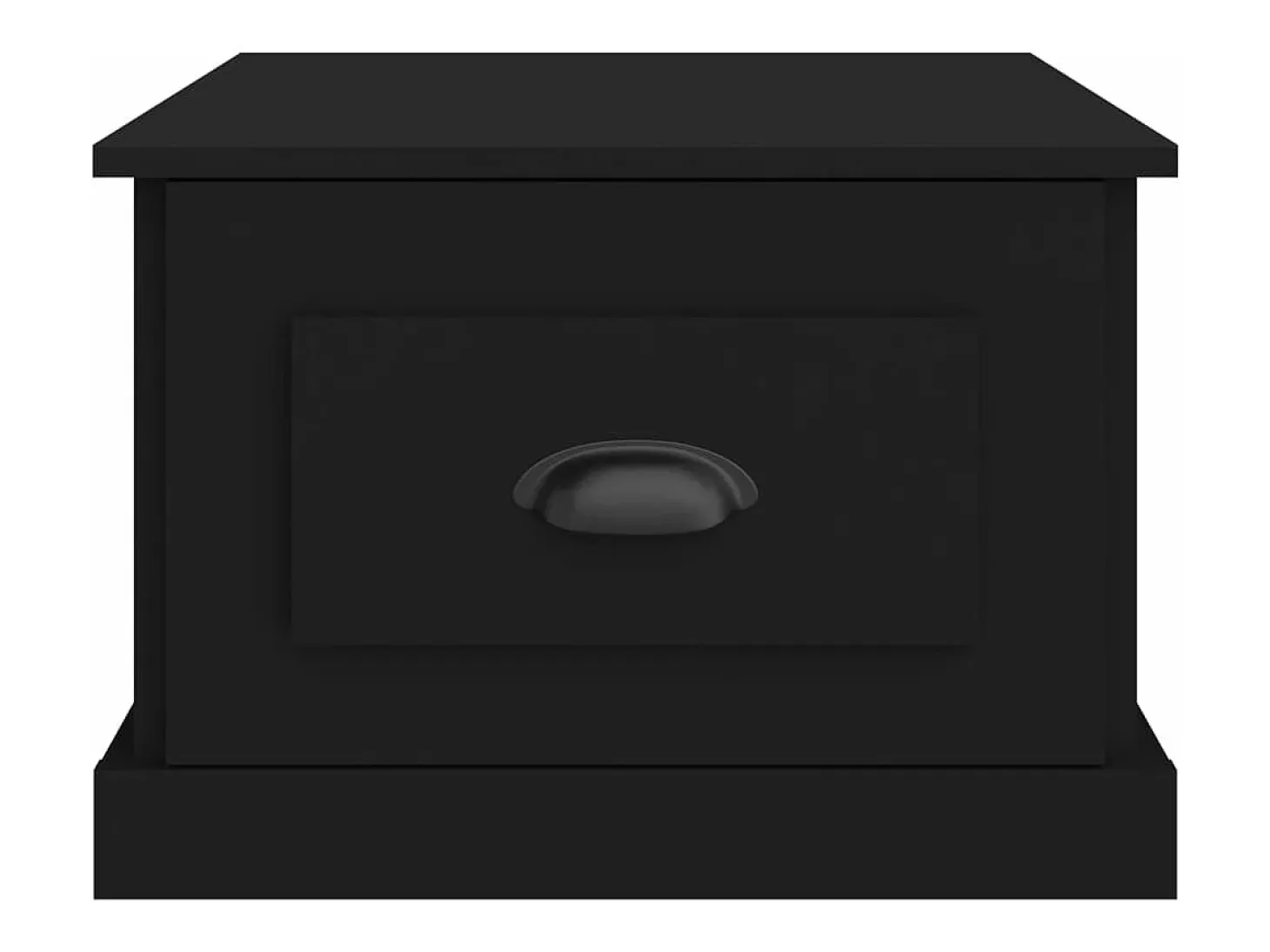 Mesa de centro madera contrachapada negra 50x50x35 cm