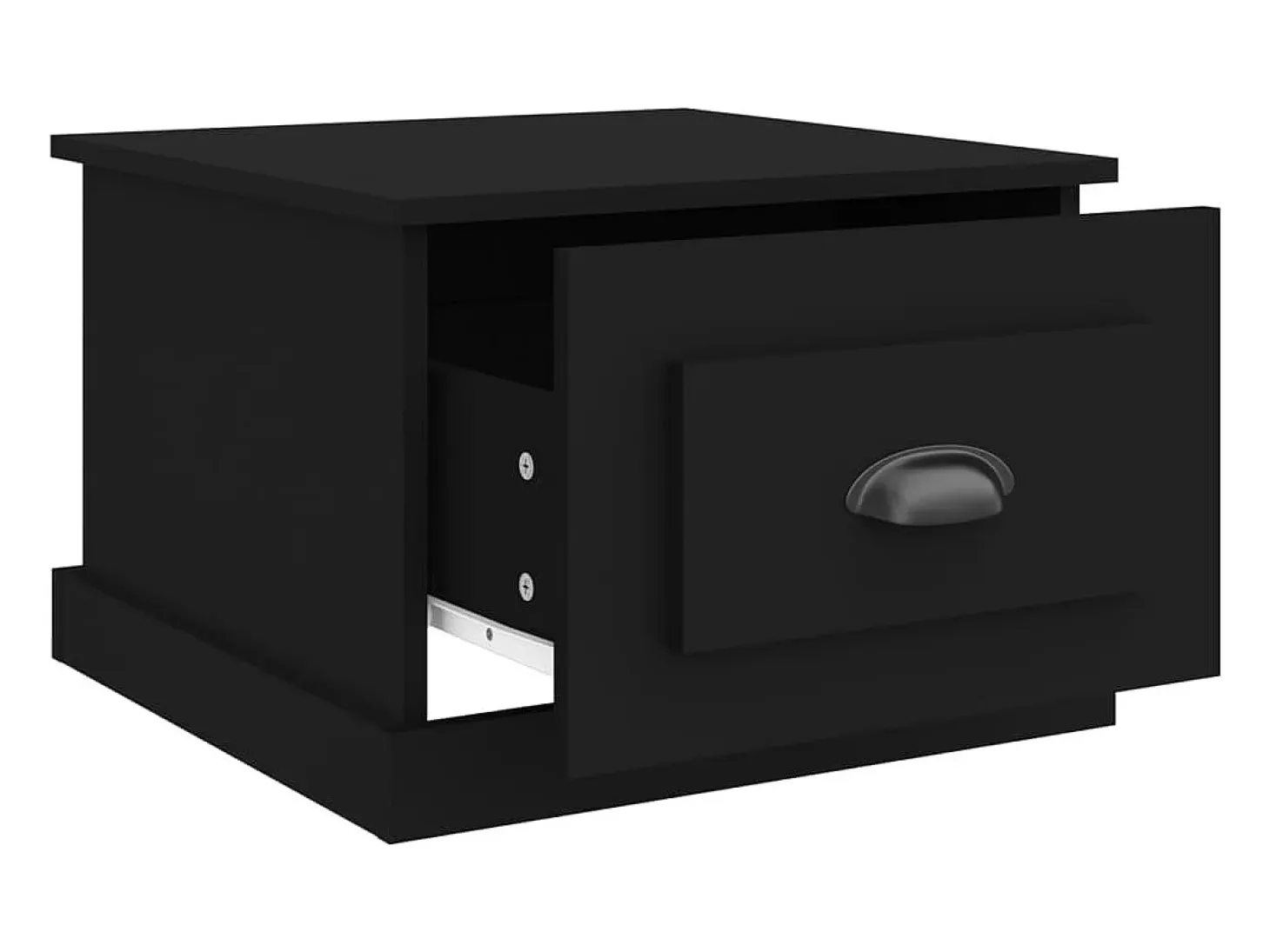 Mesa de centro madera contrachapada negra 50x50x35 cm