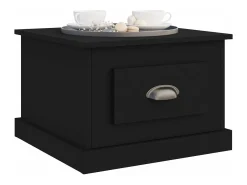 Mesa de centro madera contrachapada negra 50x50x35 cm