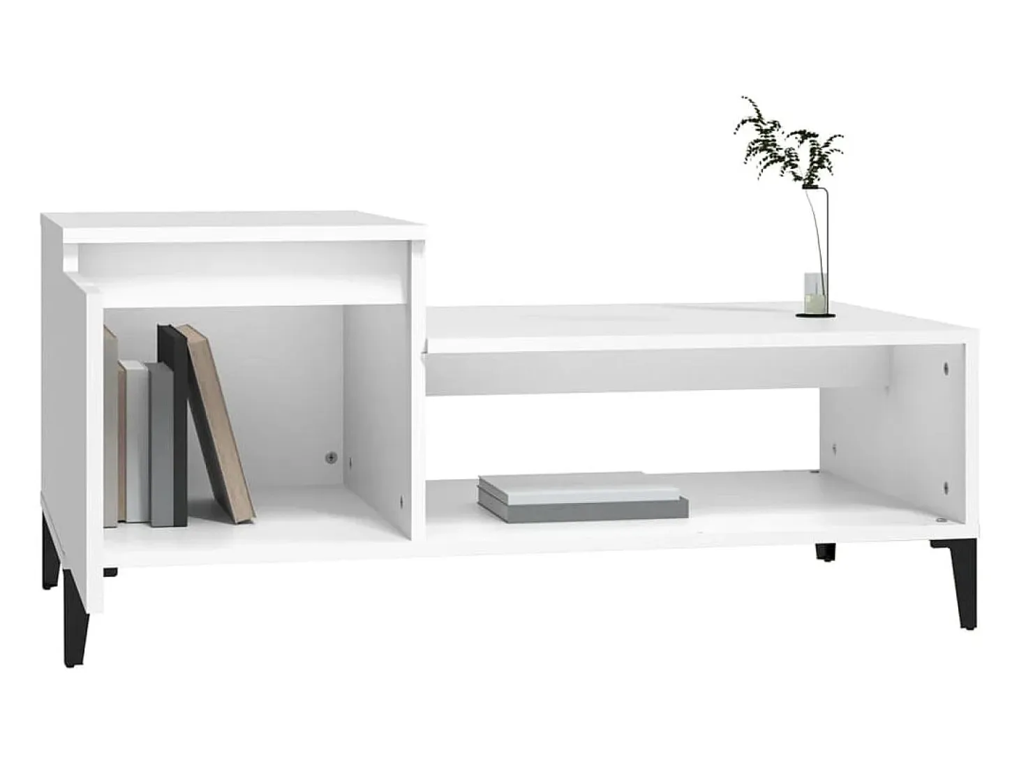 Mesa de centro madera contrachapada blanco 100x50x45 cm