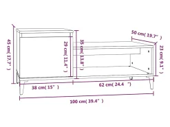 Mesa de centro madera contrachapada blanco 100x50x45 cm