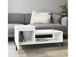 Mesa de centro madera contrachapada blanco 100x50x45 cm