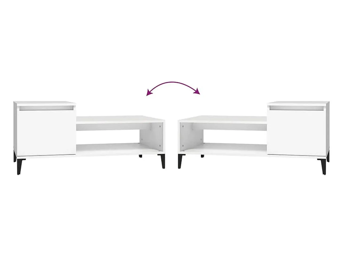 Mesa de centro madera contrachapada blanco 100x50x45 cm