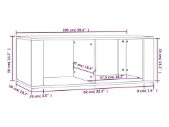 Mesa de centro madera contrachapada blanco 100x50x36 cm