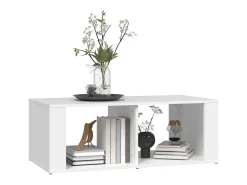 Mesa de centro madera contrachapada blanco 100x50x36 cm