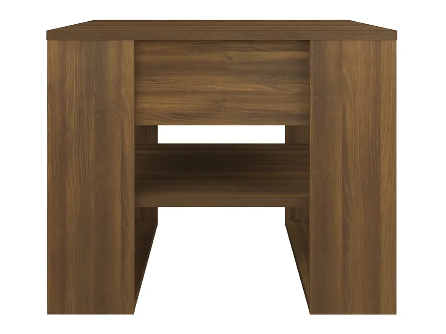 Mesa de centro madera contrachapada roble marrón 55,5x55x45 cm