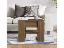 Mesa de centro madera contrachapada roble marrón 55,5x55x45 cm