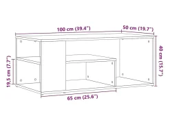 Mesa de centro madera contrachapada roble artisan 100x50x40 cm