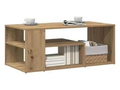 Mesa de centro madera contrachapada roble artisan 100x50x40 cm