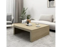 Mesa de centro madera contrachapada roble Sonoma 100x100x35 cm