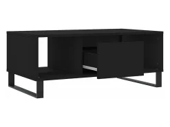 Mesa de centro madera contrachapada negro 90x50x36,5 cm
