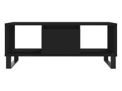 Mesa de centro madera contrachapada negro 90x50x36,5 cm