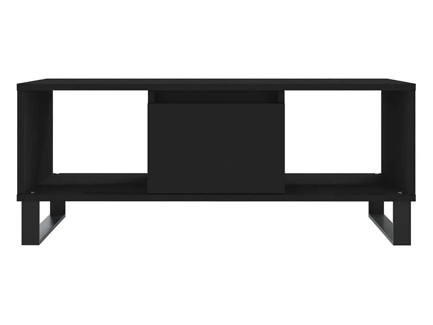 Mesa de centro madera contrachapada negro 90x50x36,5 cm