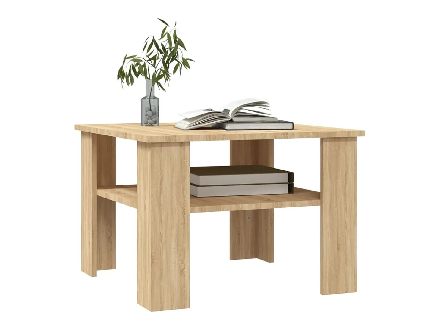 Mesa de centro madera contrachapada roble Sonoma 60x60x42 cm
