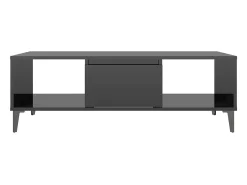 Mesa de centro madera contrachapada negro brillo 103,5x60x35cm