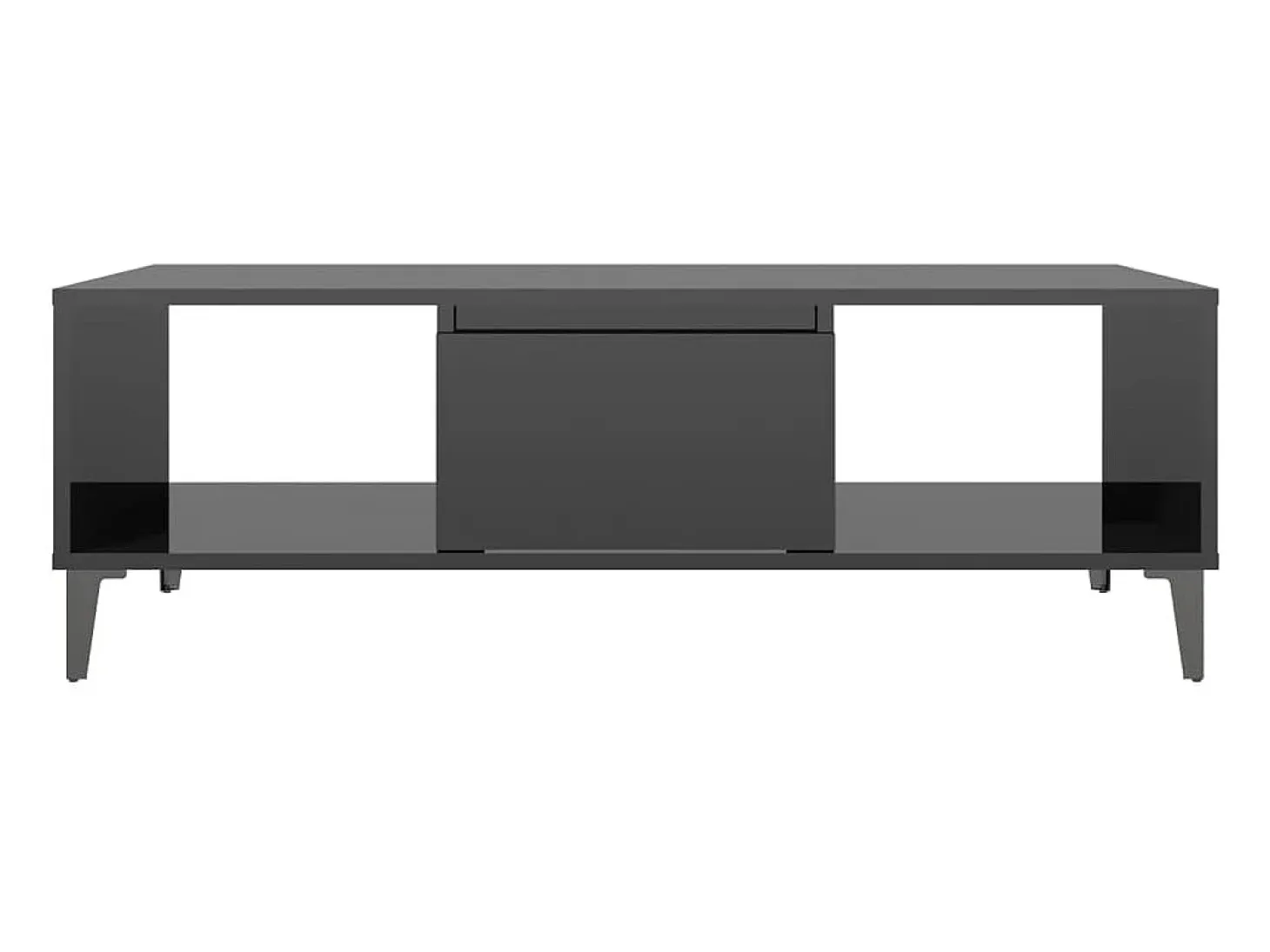 Mesa de centro madera contrachapada negro brillo 103,5x60x35cm