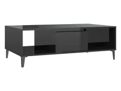 Mesa de centro madera contrachapada negro brillo 103,5x60x35cm